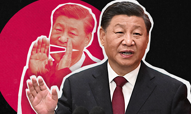 The propaganda monitor Kina Xi Jinping